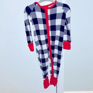 3-6mo Buffalo Plaid Holiday Little Sleepies Bamboo Sleeper.